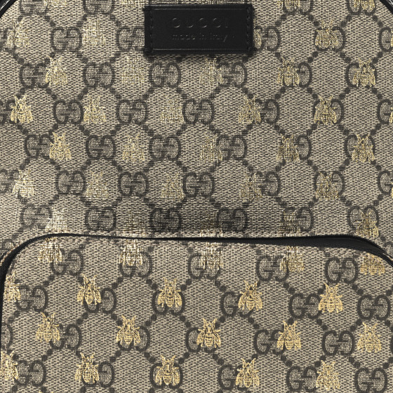 美品　グッチ　GG Supreme Gold Bees Small バックパック GUCCI GG Supreme Monogram Bees Print Small Day Backpack
