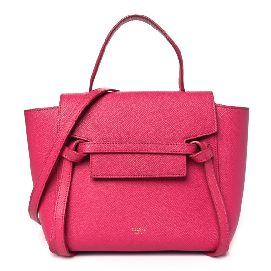 CELINE Grained Calfskin Nano Belt Bag Raspberry