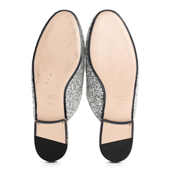 GUCCI グリッター レディース プリンスタウン ミュール 37シルバー GUCCI Glitter Womens Princetown Slippers 36.5 Silver 1705889
