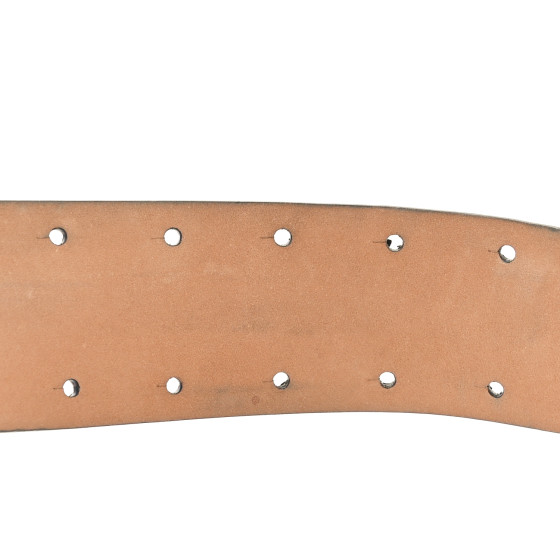 CHANEL Metallic Snakeskin CC Logo Belt 80 32 Dark Silver