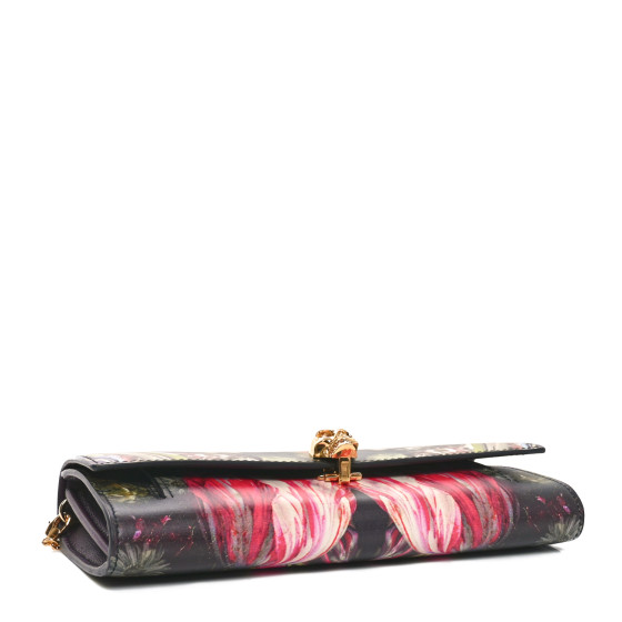 ALEXANDER MCQUEEN Printed Calfskin Dripping Flower Skull