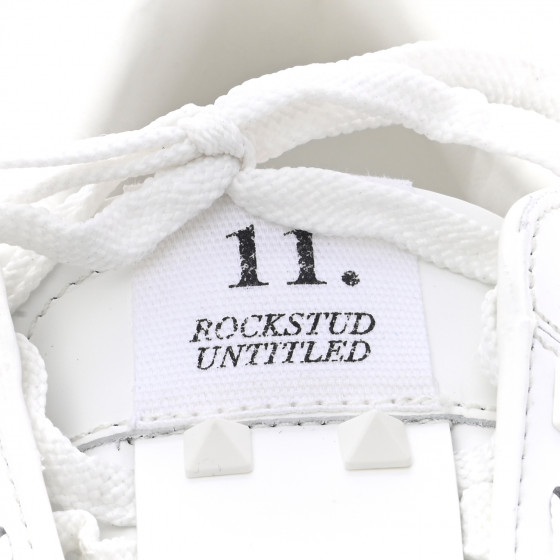VALENTINO GARAVANI Calfskin Rockstud Untitled Open Sneakers