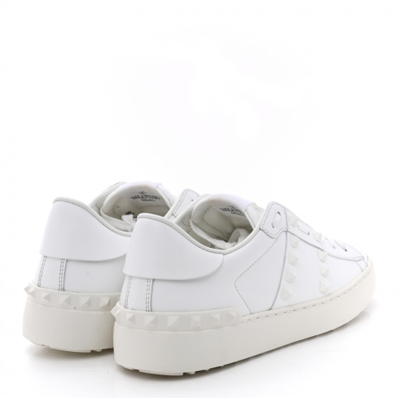 VALENTINO GARAVANI Calfskin Rockstud Untitled Open Sneakers