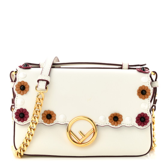 FENDI Vitello Dolce Nappa Flowerland Studded F is Fendi FF