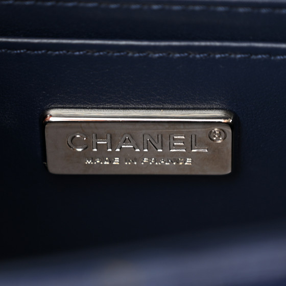 CHANEL Shiny Alligator Mini Rectangular Flap Blue 1470718