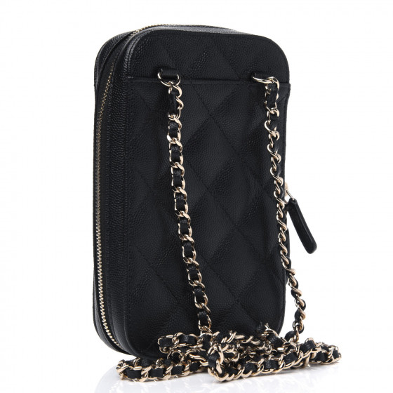 riu Enamel quilting phone bag ／black riu Shoulder Bag Enamel Quilting Phone Bag
