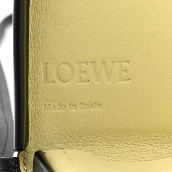 LOEWE Calfskin Crystal Flower Mini Heel Pouch Black 1414678