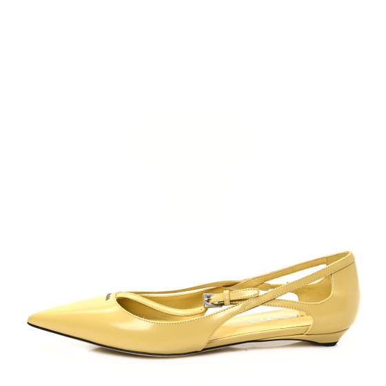 【関税&送料込】Prada Pastel Yellow Leather Ballerinas P00969150.jpg