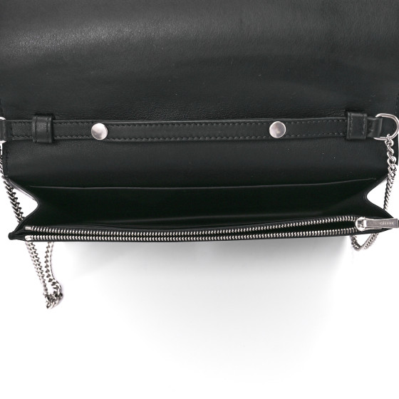 CELINE Snakeskin Smooth Lambskin Frame Evening Chain Clutch