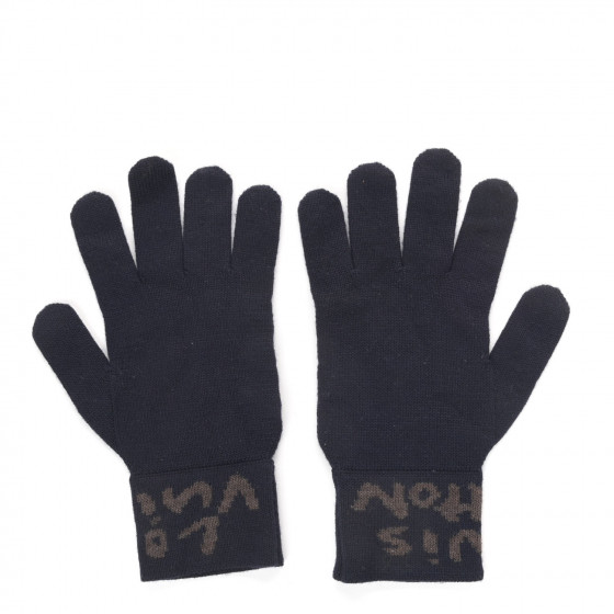 LOUIS VUITTON手袋 LOUIS VUITTON Wool Graffiti Gloves Navy 752846 | FASHIONPHILE