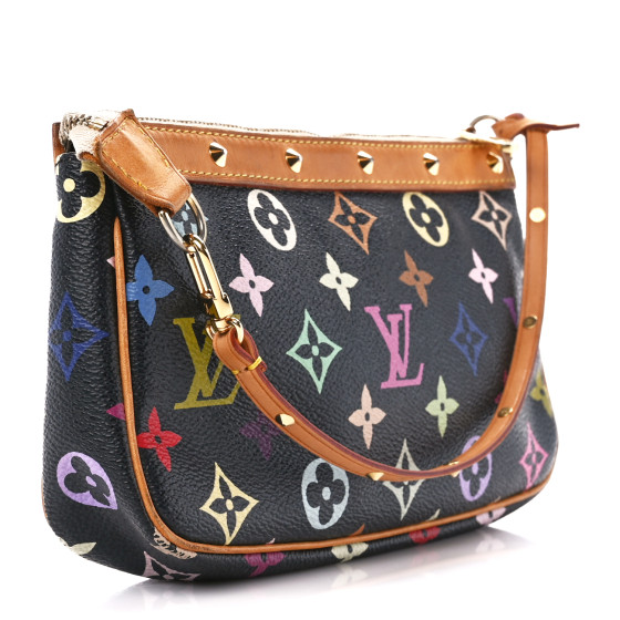 LOUIS VUITTON Monogram Multicolor Pochette Accessories Black