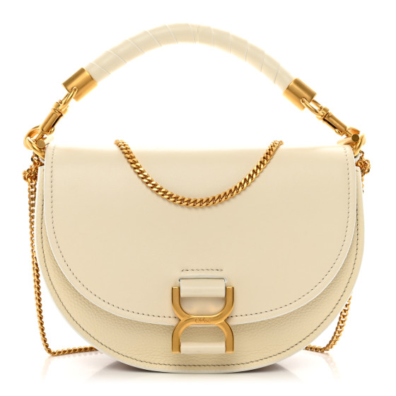 CHLOE Calfskin Marcie Chain Flap Bag Misty Ivory