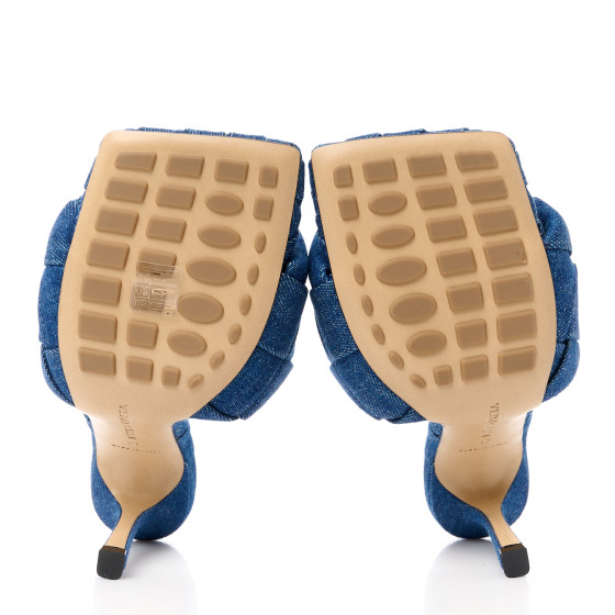 BOTTEGA VENETA Denim Intrecciato Lido Mule 90 Sandals 37