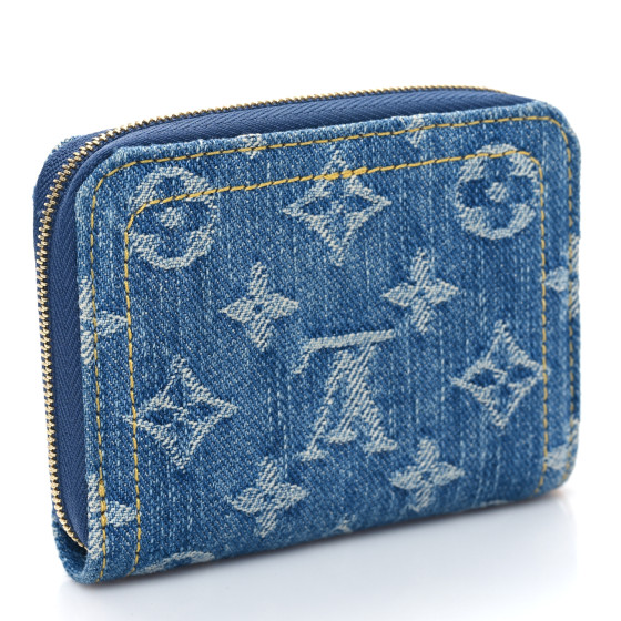 LOUIS VUITTON Denim Monogram Zippy Coin Purse Blue 1496782