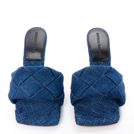 Bottega Veneta 37.5 LIDO デニム BOTTEGA VENETA Denim Intrecciato Lido Mule 90 Sandals 37