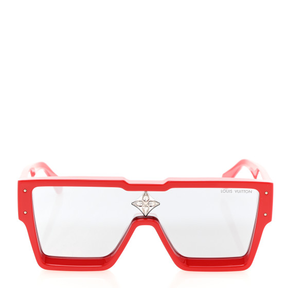 LOUIS VUITTON Acetate Swarovski Crystal Cyclone Sunglasses Z1588E Red