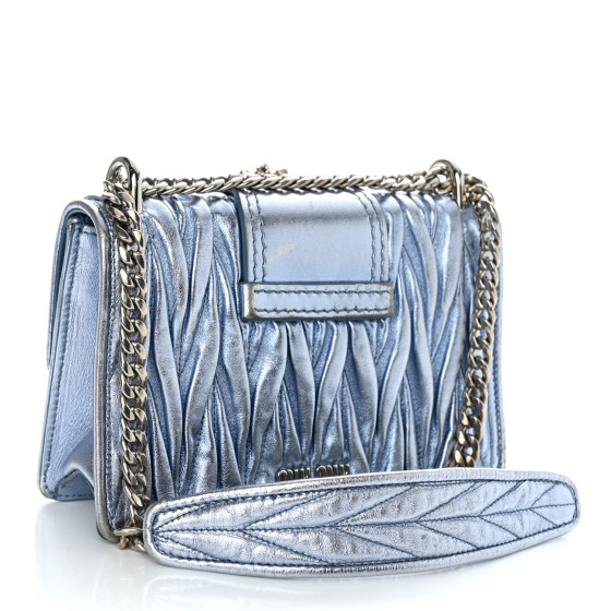 Miu Miu Embellished Satin Handbag SS25【新作】 Miu Miu Matelassé Embellished Mini Bag | Grey | FARFETCH