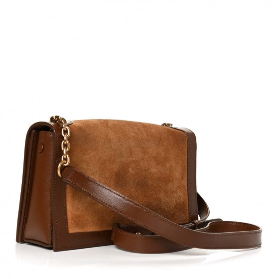 ショルダーバッグ・ポシェット SAINT LAURENT Brown Suede Crossbody Bag SAINT LAURENT Suede Monogram Book Bag Brown 1013713