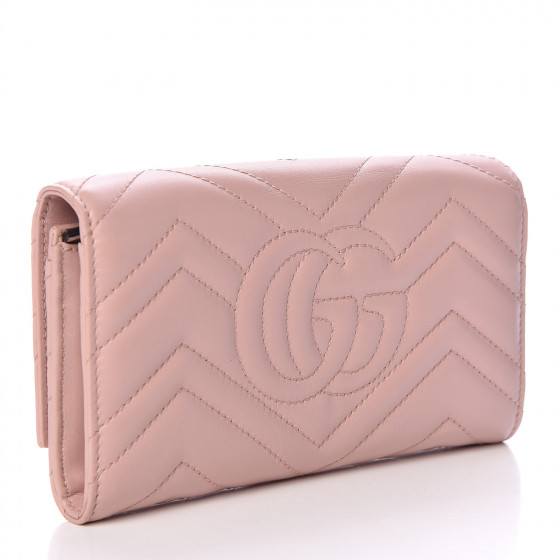 GUCCI Calfskin Matelasse GG Marmont Continental Wallet