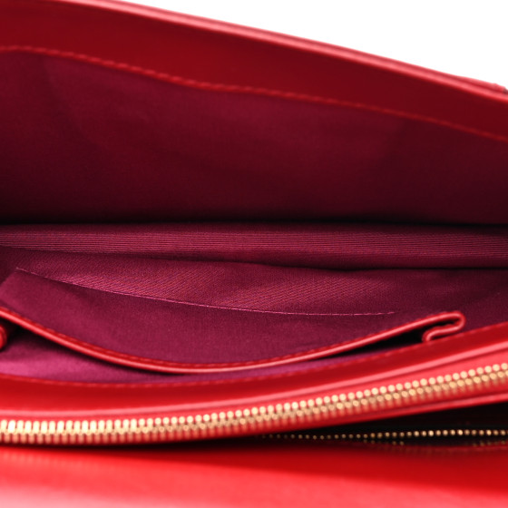 BULGARI Calfskin Serpenti Forever Shoulder Bag Red 1652831