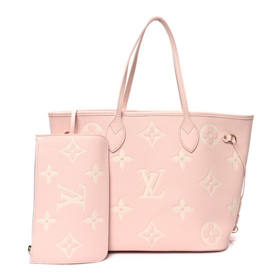 送料込◆希少【LOUIS VUITTON】Back Up Pink Quartz Pink Beige LOUIS VUITTON Empreinte Monogram Giant Neverfull MM Pink