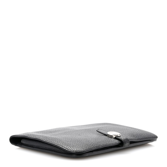 HERMES Togo Dogon Duo Wallet Black 1648387 | FASHIONPHILE