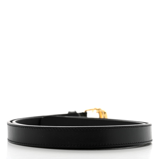 GUCCI Calfskin Double G 20mm Belt 85 34 Black 1654517