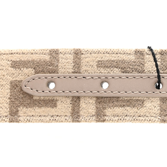 FENDI Chenille Vitello King FF Belt 80 32 Tortora Nuvola