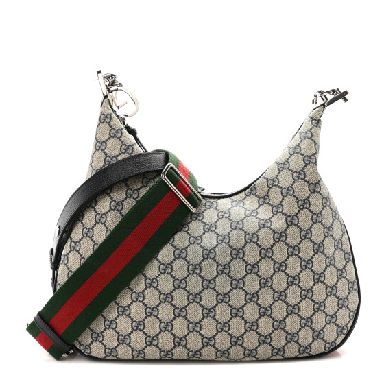 GUCCI GG Supreme Monogram Textured Calfskin Web Large