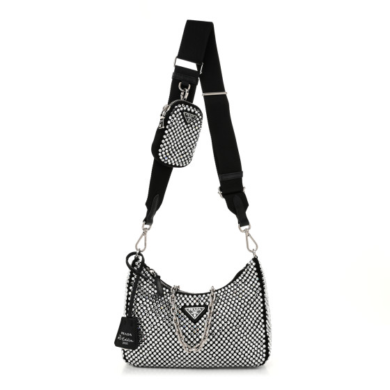 PRADA Re-Edition クリスタル ワンショルダーバッグ PRADA Satin Crystal Re-Edition 2005 Shoulder Bag Cristal