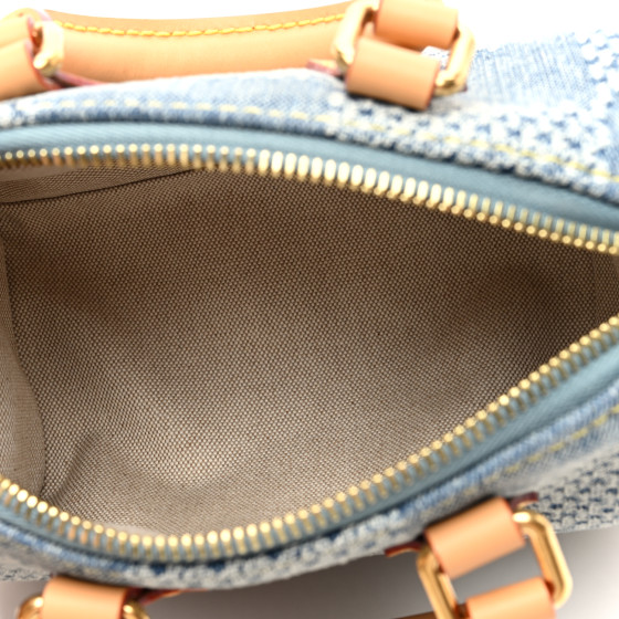 ルイ・ヴィトン LOUIS VUITTON Damier Denim 3D Speedy Bandouliere 18 Bleu
