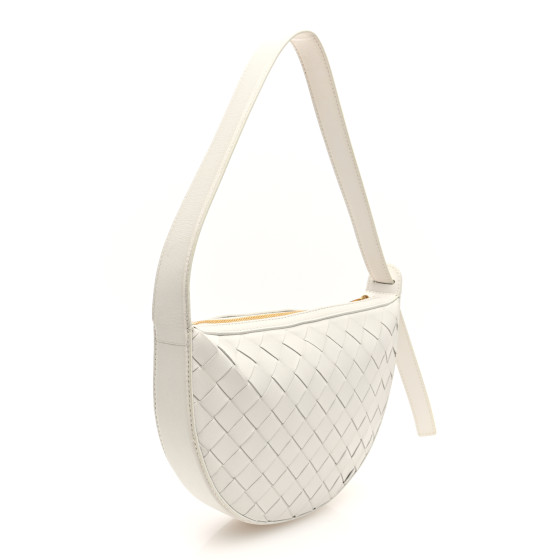 【関税込み】Bottega Veneta ホワイト ミニ Sunrise バッグ BOTTEGA VENETA | Mini Leather Sunrise Top Handle Bag | WHITE