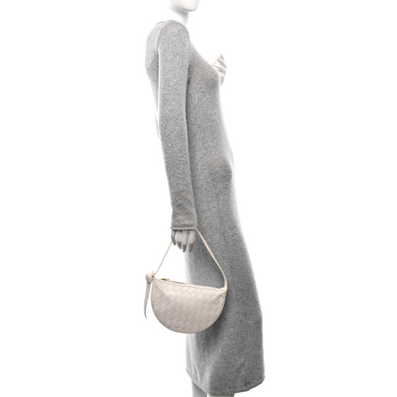 BOTTEGA VENETA Nappa Intrecciato Mini Sunrise Bag White