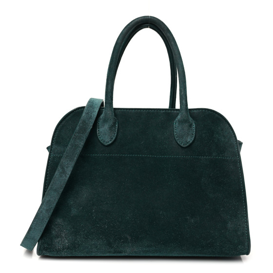 THE ROW Suede Soft Margaux 10 Bag Teal Green 1647783