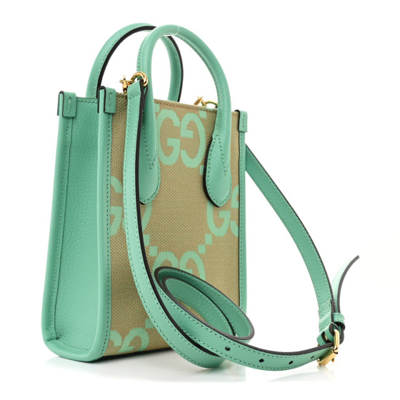 GUCCI Monogram Jumbo GG Textured Dollar Calfskin Mini Tote