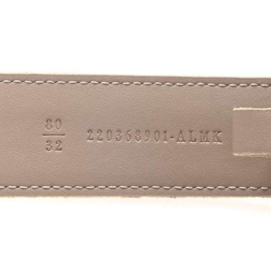 FENDI Chenille Vitello King FF Belt 80 32 Tortora Nuvola