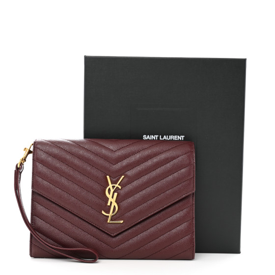【SAINT LAURENT】MATELASSE CLUTCH SAINT LAURENT Paris MATELASSE Gold YSL Monogram QUILTED