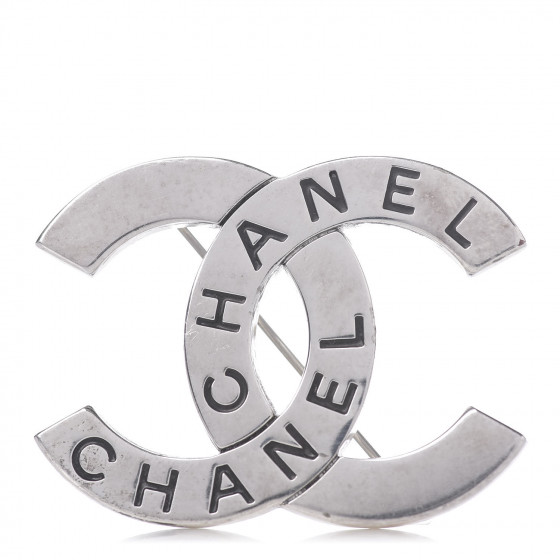 CHANEL CC Chanel Logo Brooch Silver 592515 | FASHIONPHILE