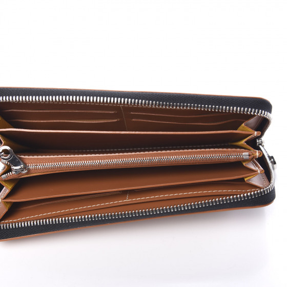 GOYARD Goyardine Matignon Zip Around GM Wallet Black Gold