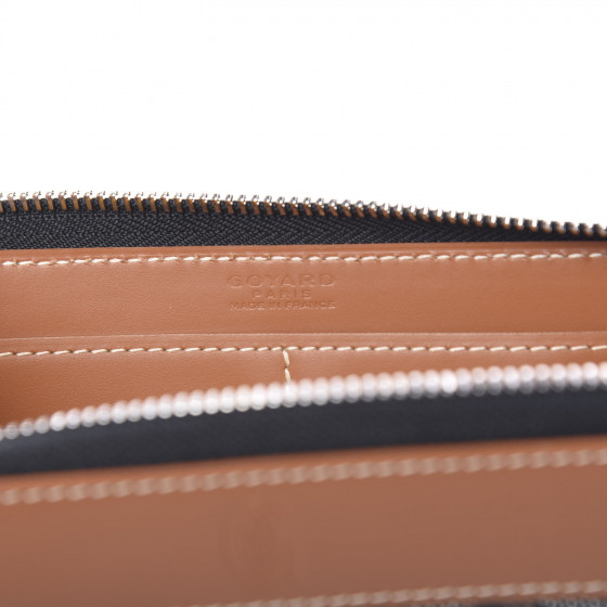 Goyard ZIP Wallet ブラック/ブラウン GOYARD Goyardine Matignon Zip Around GM Wallet Black Gold