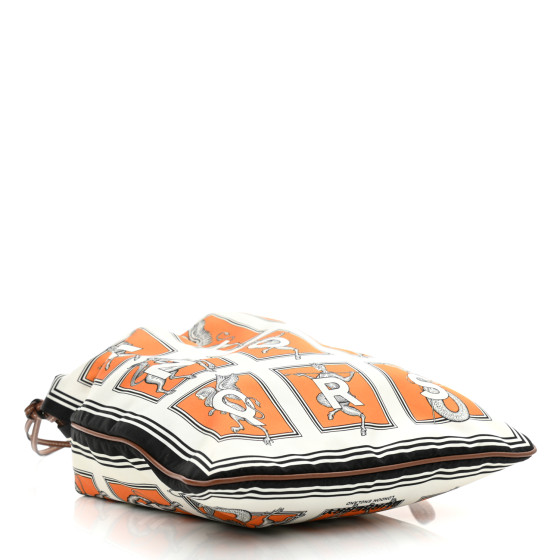 BURBERRY Satin Mythical Alphabet Drawstring Pouch Orange