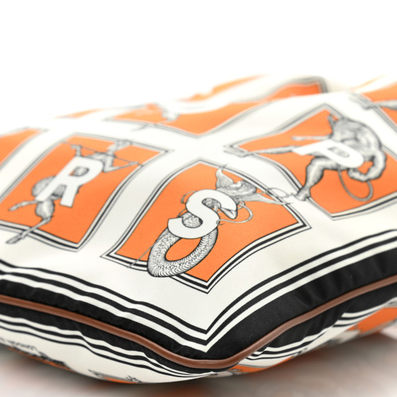 BURBERRY Satin Mythical Alphabet Drawstring Pouch Orange
