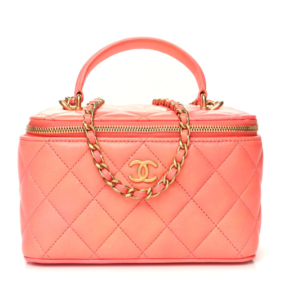 小物 CHANEL CHANEL Iridescent Purple 2020 Small Quilted Zip Pouch O Case