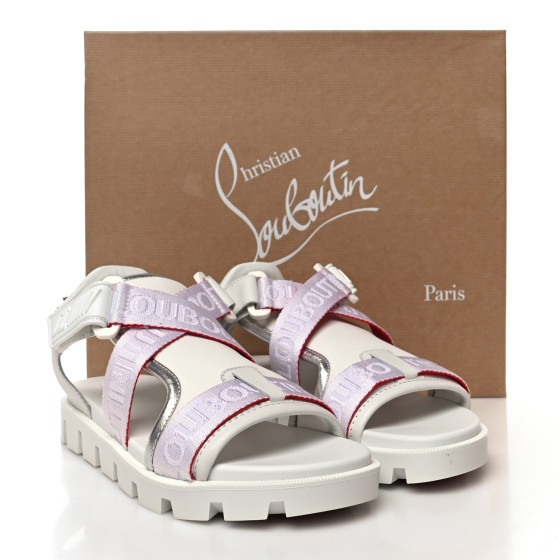 CHRISTIAN LOUBOUTIN Calfskin Velcrissimo Flat Sandals 36