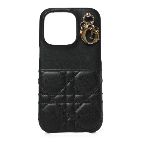 DIOR ★ ディオール Lady Dior iPhone 14pro CHRISTIAN DIOR Lambskin Cannage Lady Dior Tech iPhone 14 Pro