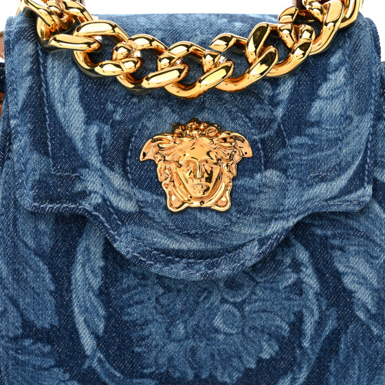 国内正規品 新品未使用 VERSACE LA MEDUSA デニム ハンドバック NWT Authentic VERSACE La Medusa Round Denim Crossbody Bag