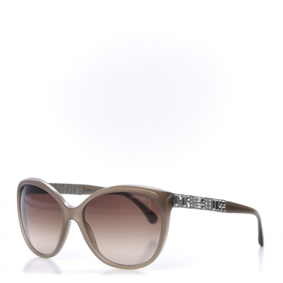 CHANEL Crystal Baguette Polarized Cat Eye Sunglasses 5309-B
