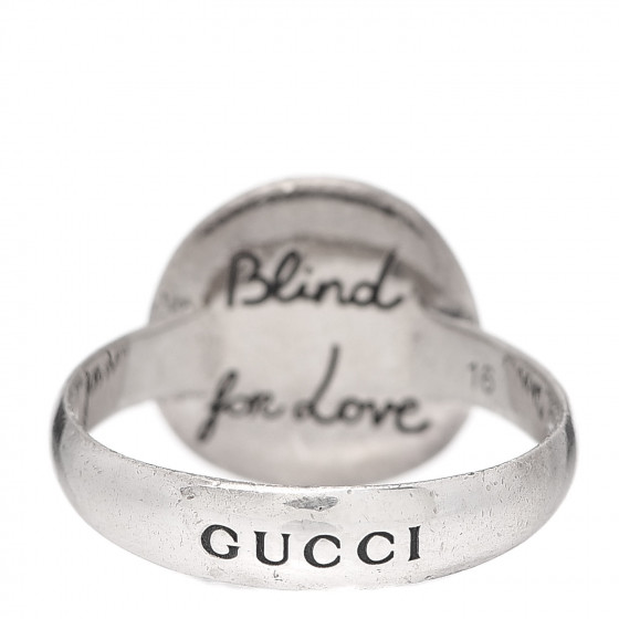 GUCCI Sterling Silver Blind for Love Mystic Cat Ring 56 7.5