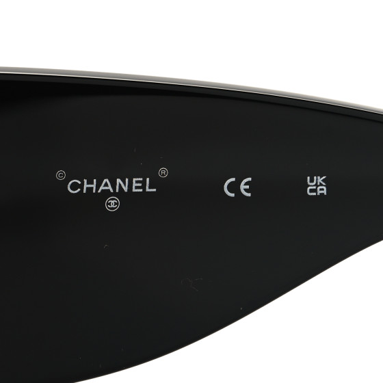 CHANEL Acetate CC Logo Square Sunglasses 71628 Black White