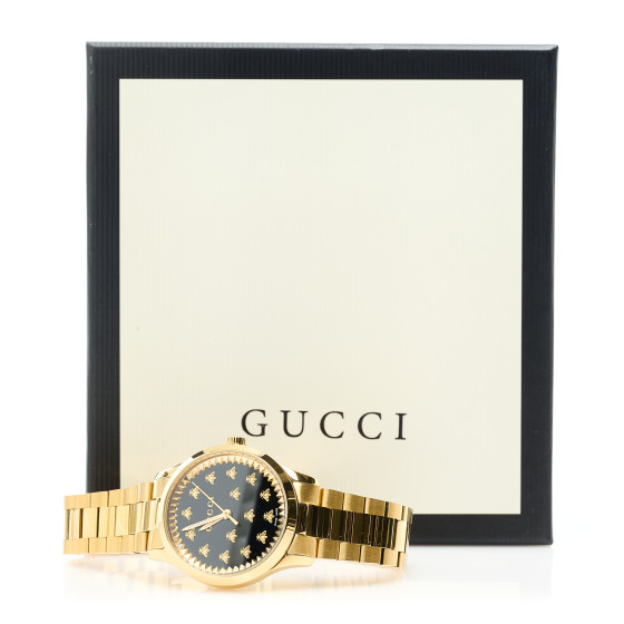 GUCCI Stainless Steel 32mm G-Timeless Bee Quartz Watch Black